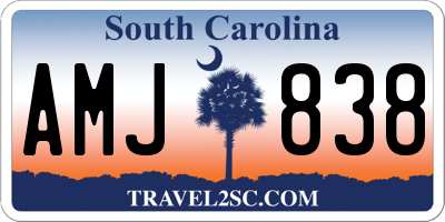 SC license plate AMJ838