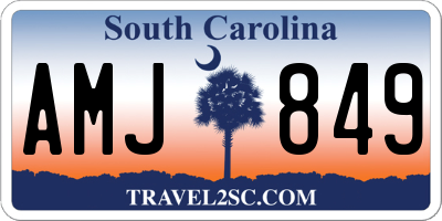 SC license plate AMJ849