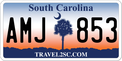 SC license plate AMJ853