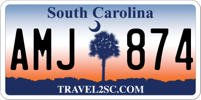 SC license plate AMJ874