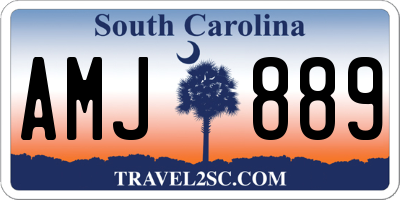 SC license plate AMJ889