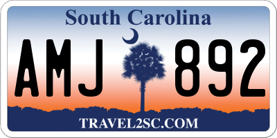 SC license plate AMJ892