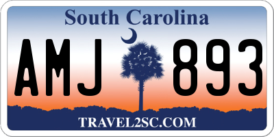 SC license plate AMJ893