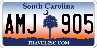 SC license plate AMJ905