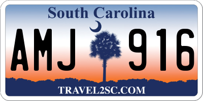 SC license plate AMJ916