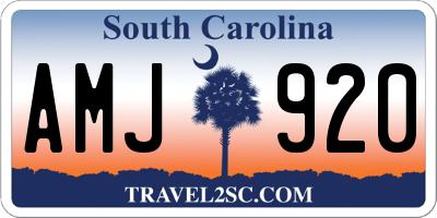 SC license plate AMJ920