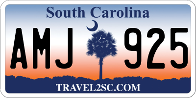 SC license plate AMJ925