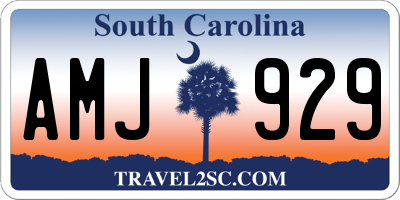 SC license plate AMJ929