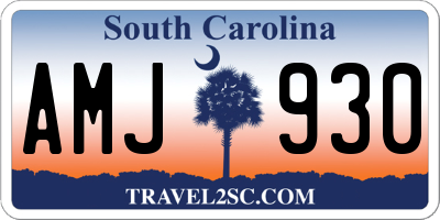 SC license plate AMJ930
