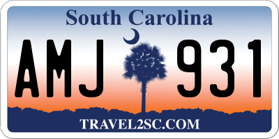 SC license plate AMJ931