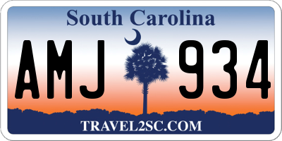 SC license plate AMJ934
