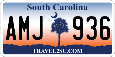 SC license plate AMJ936