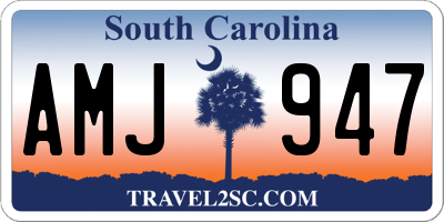 SC license plate AMJ947
