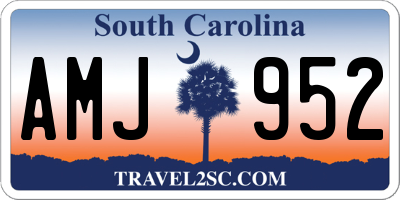 SC license plate AMJ952