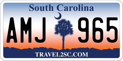 SC license plate AMJ965