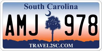 SC license plate AMJ978