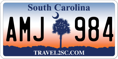 SC license plate AMJ984