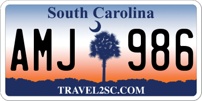 SC license plate AMJ986