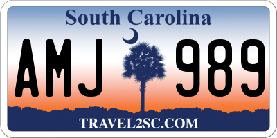 SC license plate AMJ989