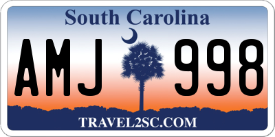 SC license plate AMJ998