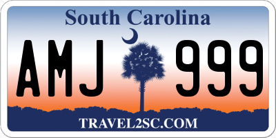 SC license plate AMJ999
