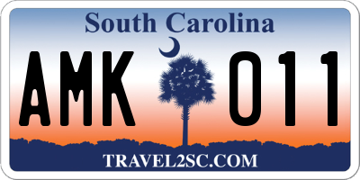 SC license plate AMK011