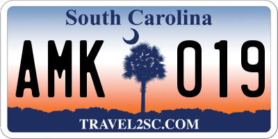 SC license plate AMK019
