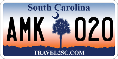 SC license plate AMK020