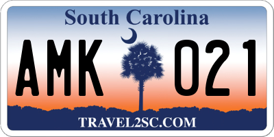 SC license plate AMK021