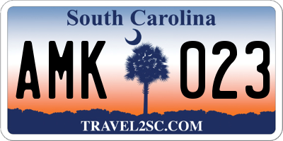 SC license plate AMK023