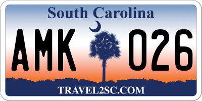 SC license plate AMK026