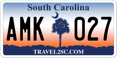 SC license plate AMK027