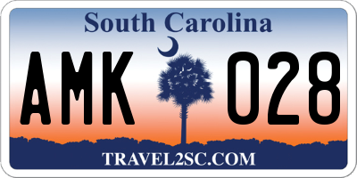 SC license plate AMK028