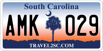 SC license plate AMK029