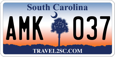 SC license plate AMK037