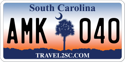 SC license plate AMK040