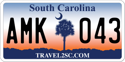SC license plate AMK043