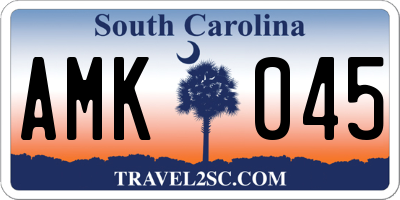 SC license plate AMK045