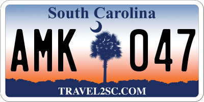 SC license plate AMK047