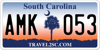 SC license plate AMK053