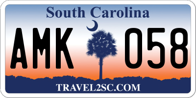 SC license plate AMK058