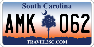 SC license plate AMK062