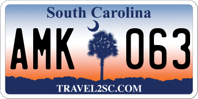 SC license plate AMK063