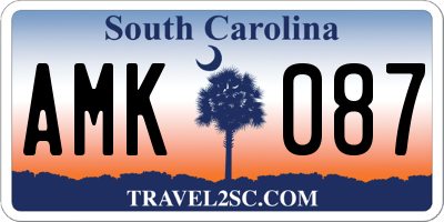SC license plate AMK087