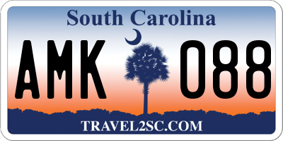 SC license plate AMK088