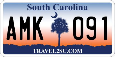 SC license plate AMK091