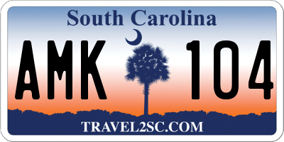 SC license plate AMK104