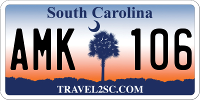 SC license plate AMK106