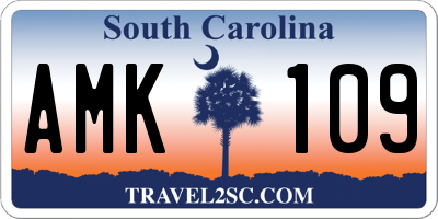 SC license plate AMK109