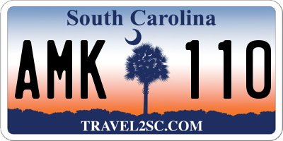 SC license plate AMK110
